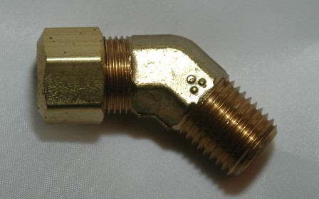 Male Pipe Connector 45 Elbows, Brass