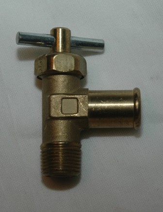 Male Pipe to Beaded End Hose Barb with pin handle, Truck Valves, Brass