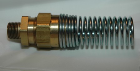 Brass Hose Connector Assembly w Spring Guard
